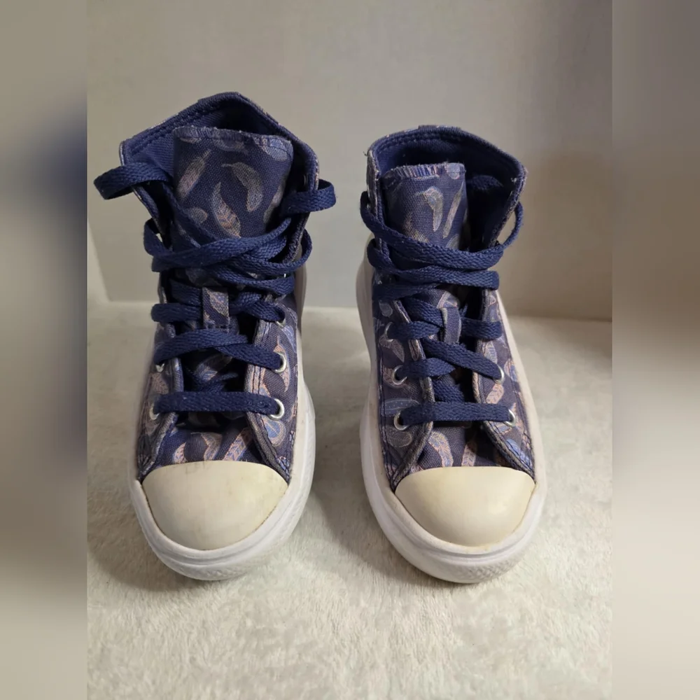 Converse‎ Chuck Taylor Move Hi Canvas Purple Kids Platform Casual Size 12